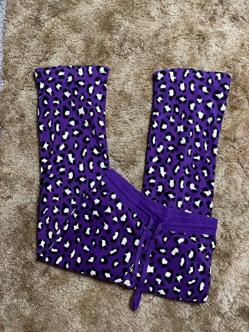 Aeropostale Y2K Purple Leopard Print 2000s Style Pajama Pants‎ Size Medium